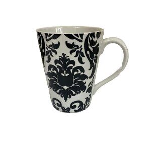 Roscher & Co DAMASK COLLECTION Mug  Black On White 10 Oz Capacity Replacement